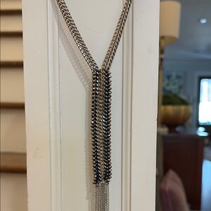 Silver and Black Chain Necklace